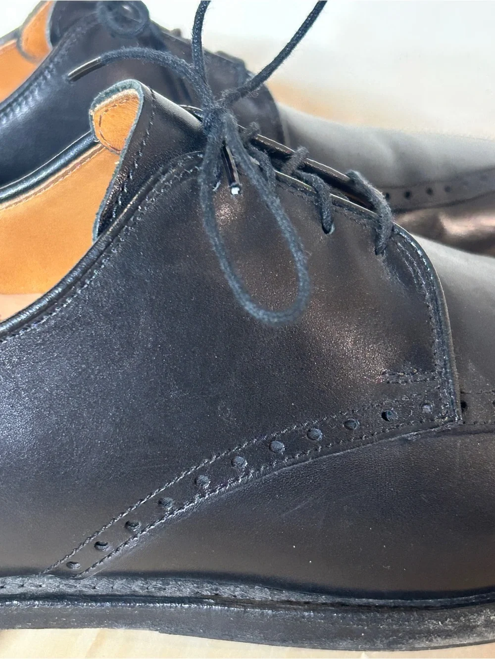 Allen Edmonds Wendell Black Leather Derby Dress Shoes 10.5 C